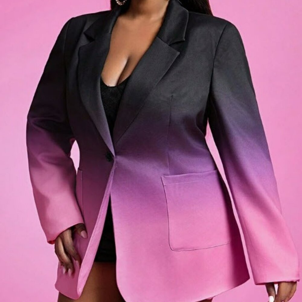 Ombre Blazer - ( Black, Purple, Pink)